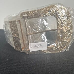 Ornate Western-Style Gold Belt Buckle